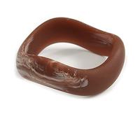 Avalaya Curvy Blurred Brown/White Acrylic Bangle Bracelet Matte Finish - Medium Size