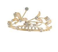 Avalaya Fairy Princess Bridal/Wedding/Prom/Party Gold Tone Clear Crystal Mini Hair Comb Tiara - 70mm