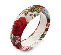 Avalaya Floral Fabric Bangle Bracelet -18cm Length