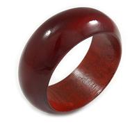Avalaya Mahogany Brown Red Wood Bangle Bracelet(Possible Natural Irregularities) - Small