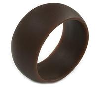 Avalaya Off Round Acrylic Bangle Bracelet In Brown Matte Finish - Medium Size