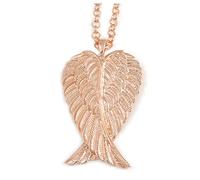 Avalaya Oversized Angel Wings Pendant with Long Chunky Round Link Chain - 86cm L/ 5cm Ext