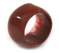 Avalaya Wide Chunky Off Round Rusty Orange Resin Bangle Bracelet - 19cm Long