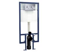 Avale Wall Hung WC Frame with Concealed Cistern & Chrome Flush Plate 1136mm (Round)