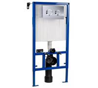 Avale Wall Hung WC Frame with Concealed Cistern & Chrome Flush Plate 890mm (Round)