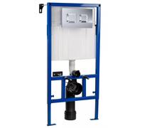Avale Wall Hung WC Frame with Concealed Cistern & Chrome Flush Plate 890mm (Square)