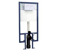 Avale Wall Hung WC Frame with Concealed Cistern & White Flush Plate 1136mm (Square)