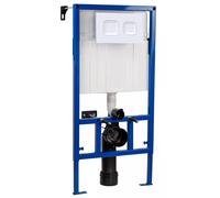 Avale Wall Hung WC Frame with Concealed Cistern & White Flush Plate 890mm (Square)