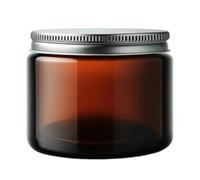 AVALON 500ml Large Amber Glass Jars with Airtight Lids - Recyclable, Refillable, BPA-Free, Sold Empty - for Skincare Products, Balms, Creams (2, Aluminium Lid)