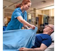 Avalon Bedding Cotton Hospital Blankets Twin Size Thermal White Blanket Pack of 4 - Bath Blanket Hospitals Style Lightweight Hospital Bed Blankets Twin Size (70x90 Inches - Blue)