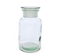 Avalon Cosmetic Packaging 1000ml (1 Litre) Clear Glass Apothecary Jar with Ground Glass Stopper - Elegant Storage for Herbs, Spices, Bath Salts, and More