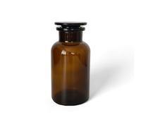 Avalon Cosmetic Packaging 500ml Amber Glass Apothecary Jar with Ground Glass Stopper | Vintage Refillable Container for Herbs, Spices, Oils, and Decorative Storage