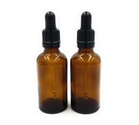 Avalon Cosmetic Packaging Amber Glass Dropper Bottles 50ml - Pack of 2 - UV Protected, Leak-proof Design - Aromatherapy, Skincare - Professional Grade