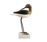 Avalon Cosmetic Packaging Wooden Seabird Hand Carved Figurine Coastal Style Decor Intricate Wooden Ornament Figurine - Balinese Hand Painted (SANDPIPER 32cm x 22cm x 11cm)