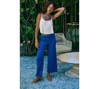 Avalon Cotton-Linen Sweater Pants by free-est at Free People in Blue Sail, Size: Medium - female