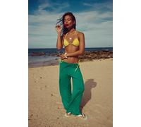 Avalon Cotton-Linen Sweater Pants by free-est at Free People in Vivid Green Combo, Size: Large - female