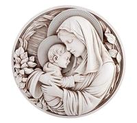 Avalon Gallery Christian Garden Décor - Indoor/Outdoor Round Catholic Wall Plaque, 12" Diameter, Maternal Grace