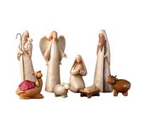 Avalon Gallery Nativity Sets for Christmas - Crafted Rustic Carved Nativity Scene, 10-Inch Scale, 8-Piece