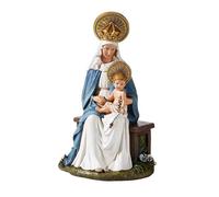Avalon Gallery Resin Seated Madonna and Child Figurine Inspired by Sister M.I. Hummel, 6 1/2 Inch