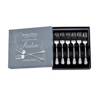 'Avalon' Stainless Steel Gift Boxed Cutlery Set Of 6 Pastry Forks Arthur Price Silver One Size