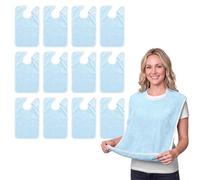 Avalon Towels Adult Terry Bibs for Elderly, Seniors, Disabled - Unisex Adults - Blue - Not Water Resistant - Solid - 18" x 30" - Machine Washable