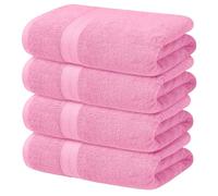 Avalon Towels Bath Towels (Pack of 4) Size 27 x 54 Inches 100% Cotton, Lightweight and Absorbent, Quick Drying Shower Towel for Bathrooms, Soft Feel, Perfect for Daily Use (Pink)