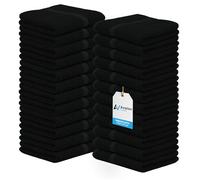Avalon Towels Cotton Washcloths - 12x12 inches Value Pack of 24 - Made from Premium Ring-Spun Cotton - Highly Absorbent and Soft Feel for Face, Kitchen, and Multipurpose (Black)