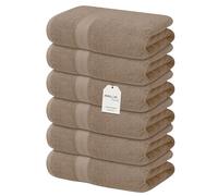 Avalon Towels Luxury Hand Towels (Pack of 6) Size 16x28 Inches - Premium Cotton, Soft and Highly Absorbent Hand Towels for Bathroom, 600 GSM Face Towels, Hotel & Spa Quality, Quick Dry (Beige)
