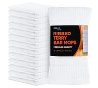 Avalon Towels Ribbed Bar Mop Towels (Value Pack of 12) Size 16"x19" - Absorbent and Durable, Multipurpose Cleaning Rags, Cotton Cleaning Towels, Terry Cloth Rags, Reusable Shop Rags