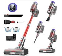 Avamia Cordless Vacuum Cleaner with LED Display, Up to 55 Mins, 250W Brushless Motor, Anti-Tangle Brush, Multi-Layer Filtration, Removable Battery, 6-in-1 Lightweight Stick Vacuum