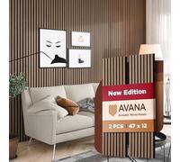 Avana Acoustic Wood Wall Panels - 47.2 X 12.6 Smoke Oak Acoustic Panels Set Of 2 - Modern Wall Panels For Interior Wall Decor For Homes, Offices, Studios - Sturdy And Durable Wood Panels For Wall