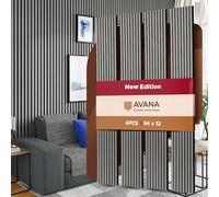 Avana Acoustic Wood Wall Panels - 94.4 x 12.6 Inch Gray Oak Acoustic Panels 2 PCs - Wall Panels For Interior Wall Decor For Homes, Offices, Studios - Pleasing Decorative Wood Panels For Wall