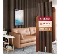 Avana Acoustic Wood Wall Panels - Dark Walnut Acoustic Panels Set of 2 - Wall Panels For Interior Wall Decor for Homes, Offices, Studios - Aesthetically Pleasing Wood Panels For Wall