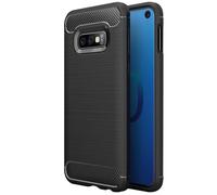 AVANA Case for Samsung Galaxy S10e Protective Case Flexible Slim Case Black Silicone TPU Shell Carbon Fiber Bumper Cover Carbon Look