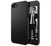 AVANA Protective Case for iPhone SE 2022, iPhone 7/8/SE 2020 Case Black Slim Bumper Silicone TPU Scratch-Resistant Cover Carbon Look