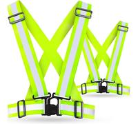 AVANA Reflective Vest Reflective Safety Vest Adjustable Safety Vest Lightweight High Visibility Jogging Bicycle Running Motorcycle for Adults & Teenagers Set of 2