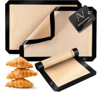 AVANA Silicone Baking Mat (Set of 3) Reusable Baking Foil Silicone Mat Non-Stick Coating Non-Slip Dough Mat Heat-Resistant Baking Mat