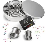 AVANA stainless steel cookie cutters 12 pieces rings biscuit molds cutter set food rings biscuit cookie round cookie cutters with storage box