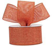 AVANAVA Honey Peach Burlap Ribbon 63mm Wired Edge Ribbon for Crafts, Wreath, Bow Making, Gift Wrapping, Christmas Tree Decoration and Home Decoration - 18 Meters/roll