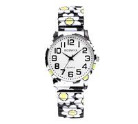 Avaner Elastic Strap Wristwatch, Big Number Analog Quartz Bracelet Watch, Printed Band Bangle Watch for Women