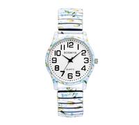 Avaner Elastic Strap Wristwatch, Big Number Analog Quartz Bracelet Watch, Printed Band Bangle Watch for Women