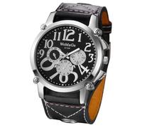 Avaner Men's Oversize Steampunk Watches: Retro Wide Band Analog Quartz Leather Strap Big Face Large Dial Wrist Watch, Black Strap Black Dial, casual