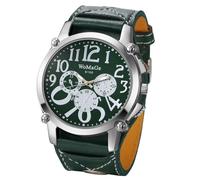 Avaner Men's Oversize Steampunk Watches: Retro Wide Band Analog Quartz Leather Strap Big Face Large Dial Wrist Watch, Green Strap Green Dial, casual