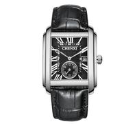 Avaner Men's Square Watches Vintage Leather Analog Quartz Dress Wristwatch with Calendar