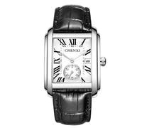 Avaner Men's Square Watches Vintage Leather Analog Quartz Dress Wristwatch with Calendar