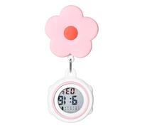 Avaner Retractable Nurse Digital Watches: Clip-on Hanging Fob Cute Flower Pattern Lapel Watches for Nurses Doctors with Silicone Cover