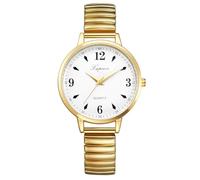 Avaner Women's Elastic Strap Watches: Stretch Band Easy Reader Bracelet Analog Quartz Bangle Wrist Watches for Women Ladies, Gold, casual