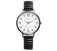 Avaner Women's Elastic Strap Watches: Stretch Band Easy Reader Bracelet Analog Quartz Bangle Wrist Watches for Women Ladies, Black, casual