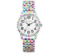 Avaner Women's Elastic Wrist Watches: Boho Printed Stretch Strap Big Number Analog Quartz Easy Reader Bracelet Bangle Watch