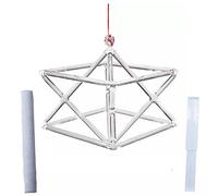 AVANEZ Chakra Optically Clear Quartz Crystal Singing Merkaba Pyramid with Two types Crystal Singing Bowl Striker gift for Sound Healing Meditation Prayer(10 inch)